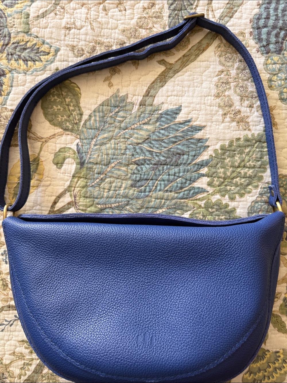 Portland Leather Blue Crescent Shoulder Bag - Picture 4 of 4